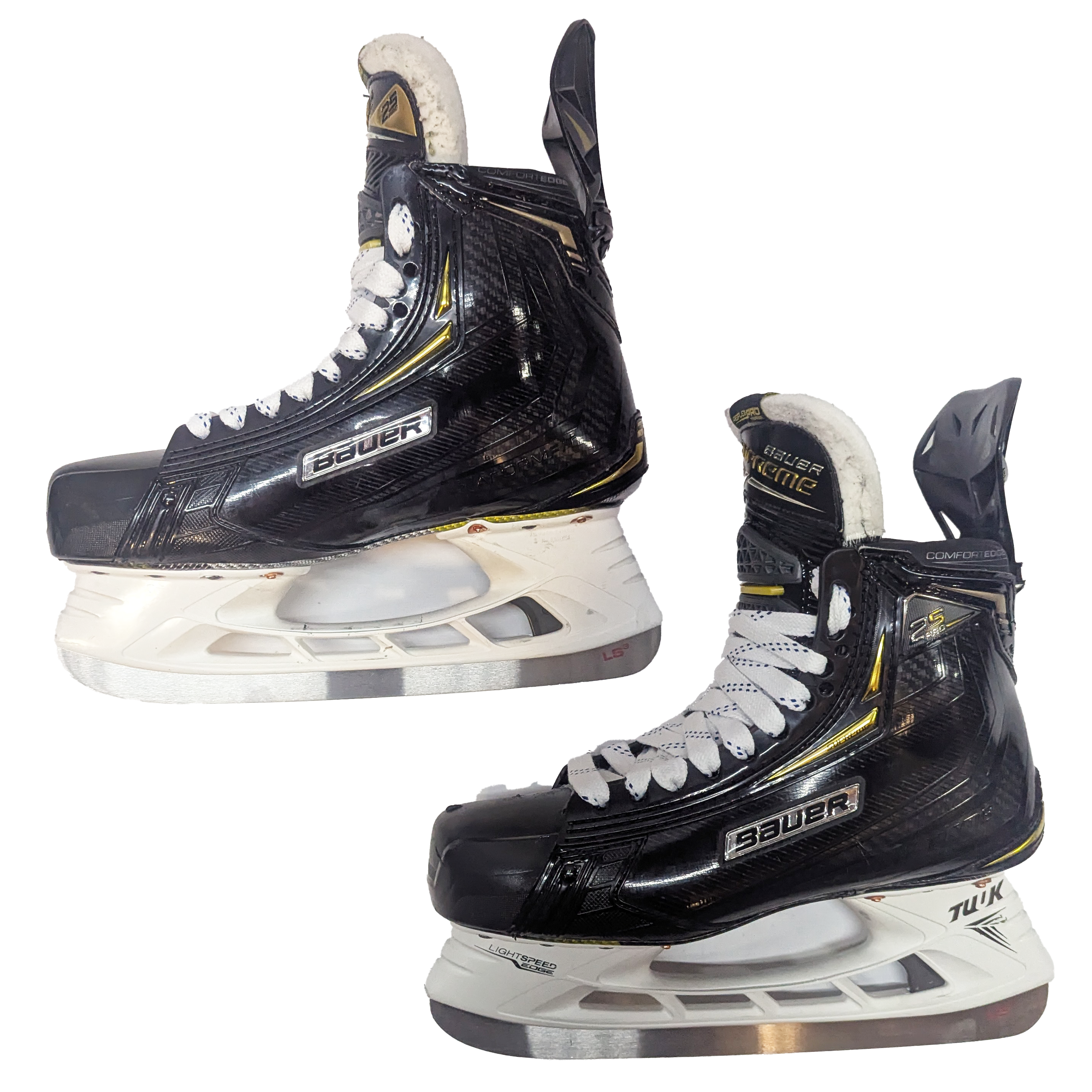 Bauer Supreme 2S Pro - Patins de hockey d'occasion NCAA Pro Stock - Taille 8